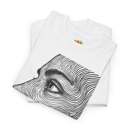 Human Face Profile Line Drawing Graphic Art Tee Shirt