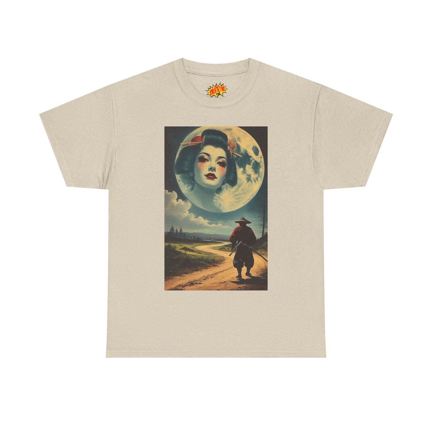 Samurai w/Geisha Full Moon T-Shirt *Multiple Colors*