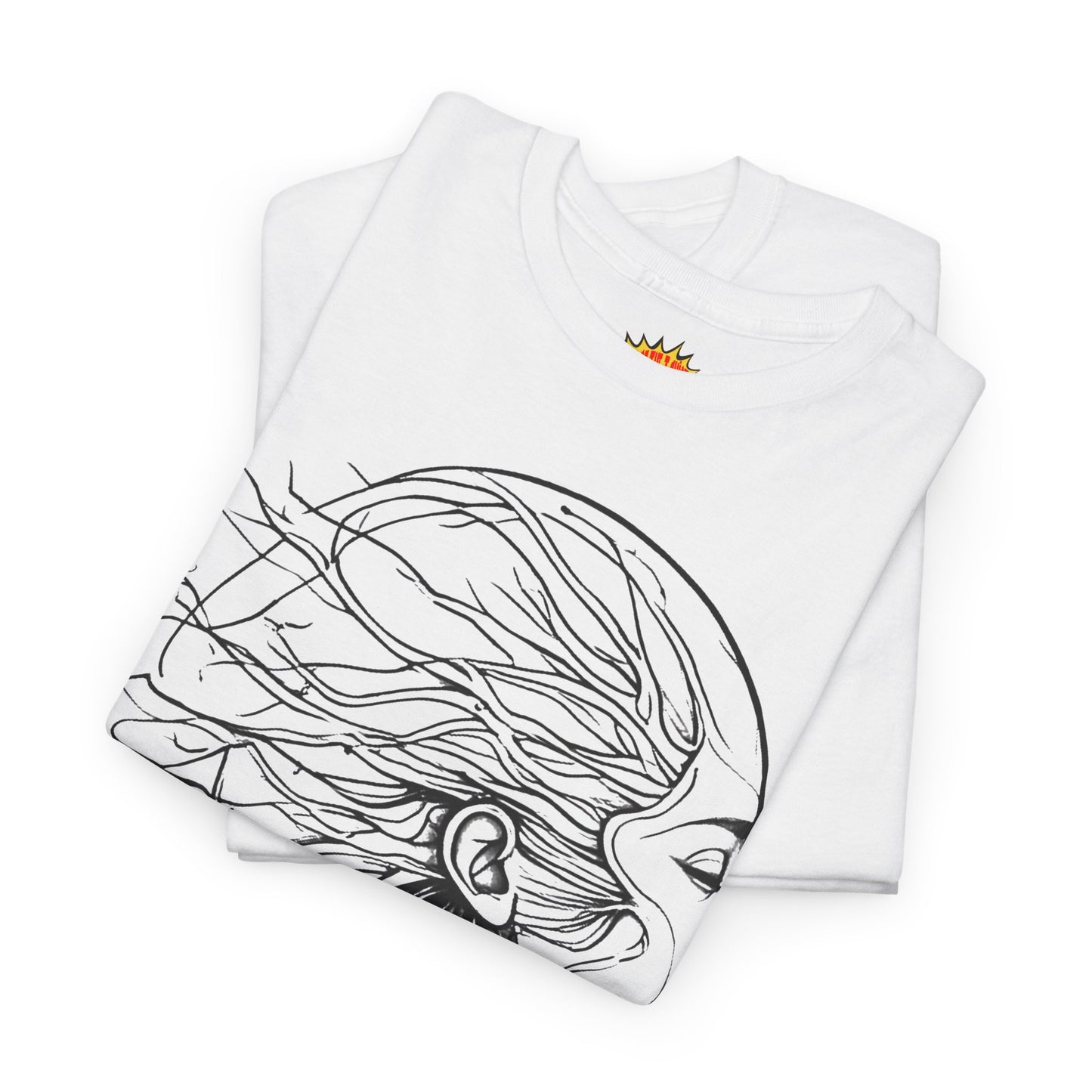 Flowing Line Drawing Face Graphic Art Tee Shirt *Multiple Colors*