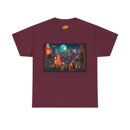 Anime Cityscape Scene w/Cats T-Shirt