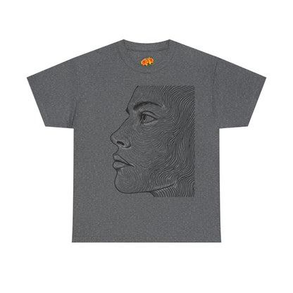 Human Face Profile Line Drawing Graphic Art Tee Shirt
