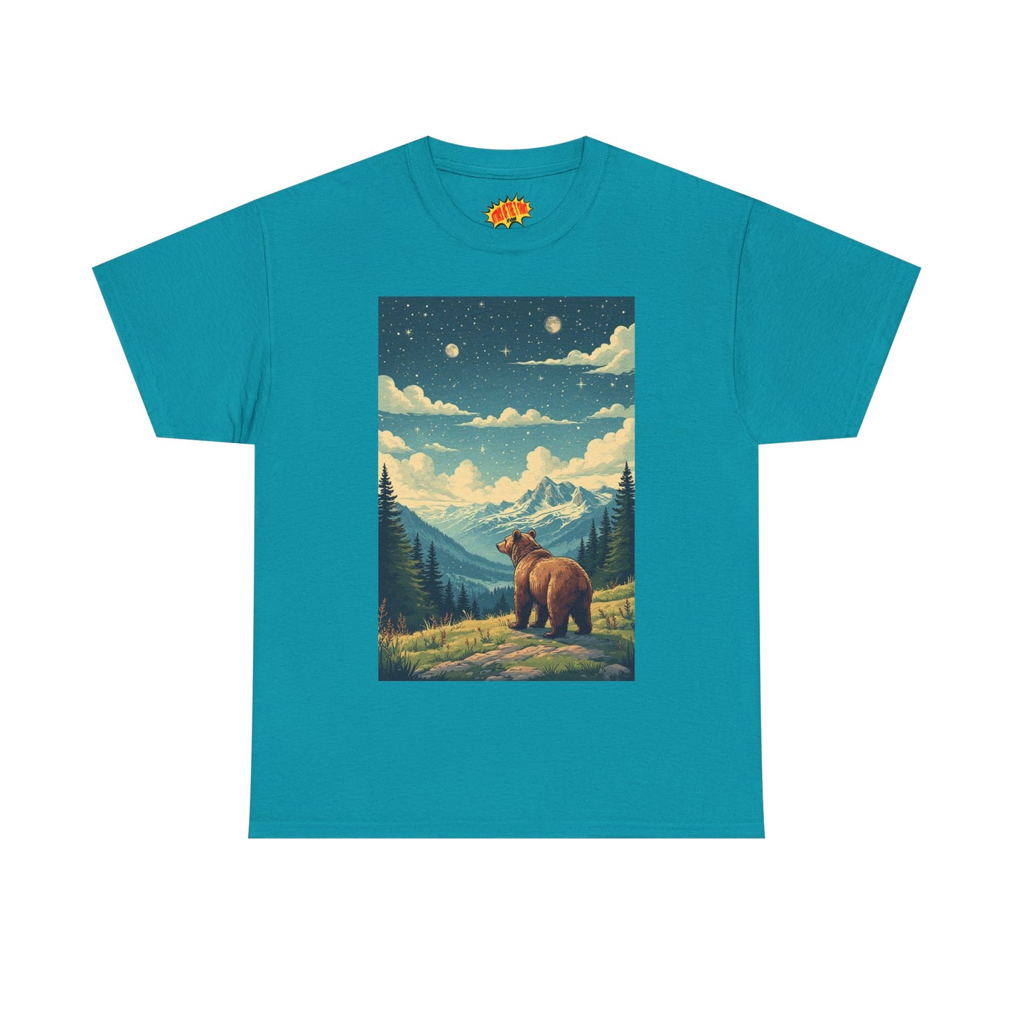 Mountain Bear Double Moon Scene T-Shirt *Multiple Colors*