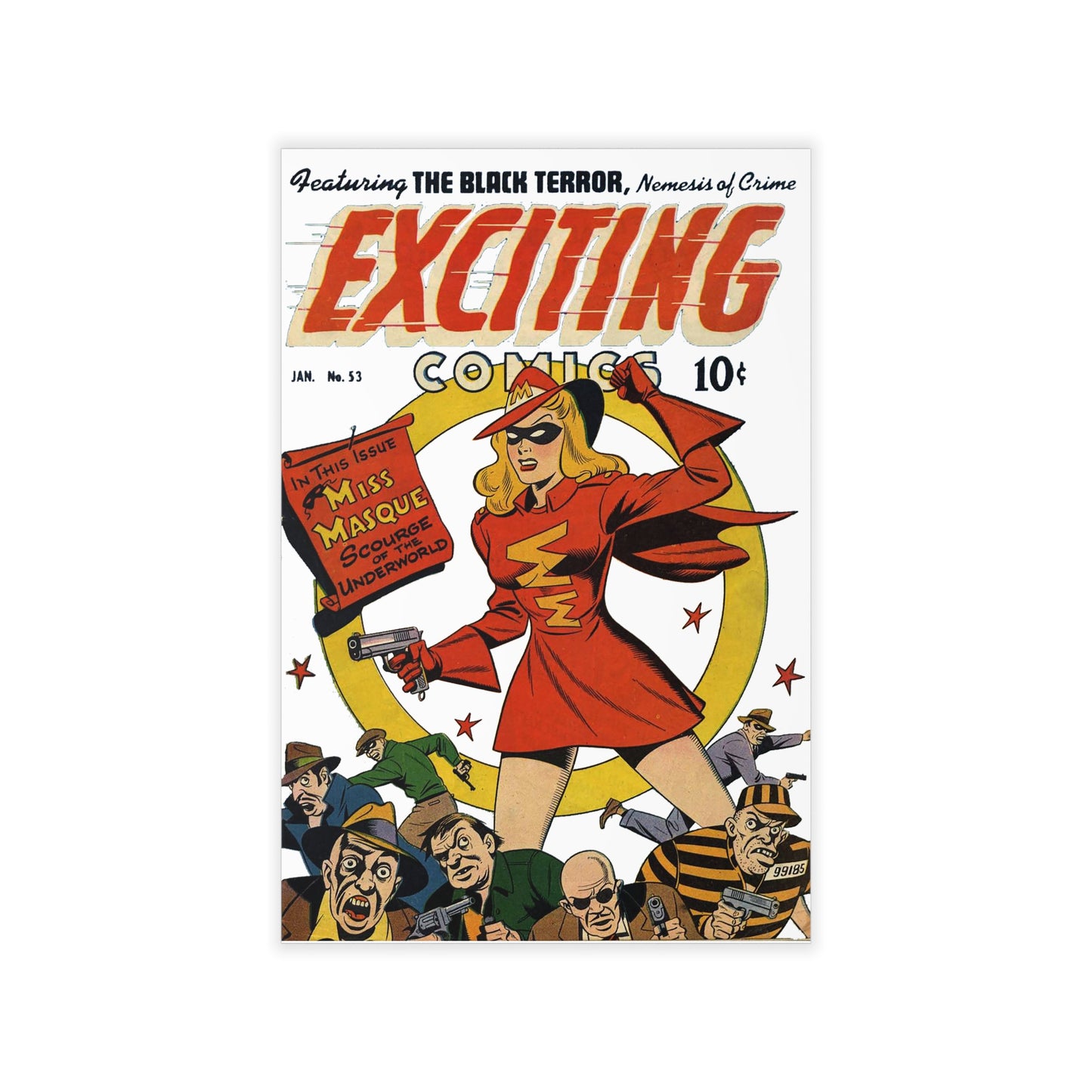Exciting Comics #53 feat. Miss Masque Wall Decal *Many Sizes Available*