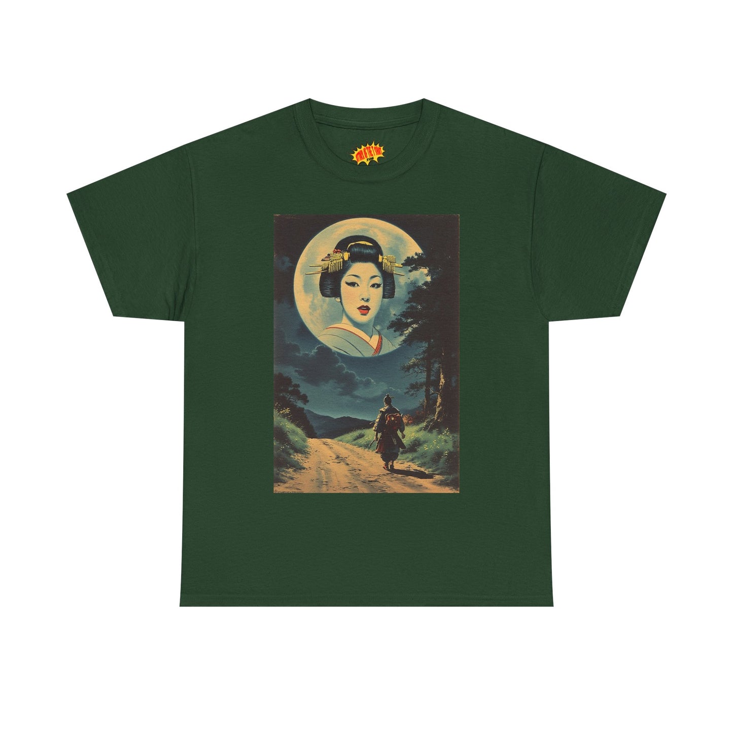 Night Traveller w/Full Moon Geisha Woman T-Shirt *Multiple Colors*