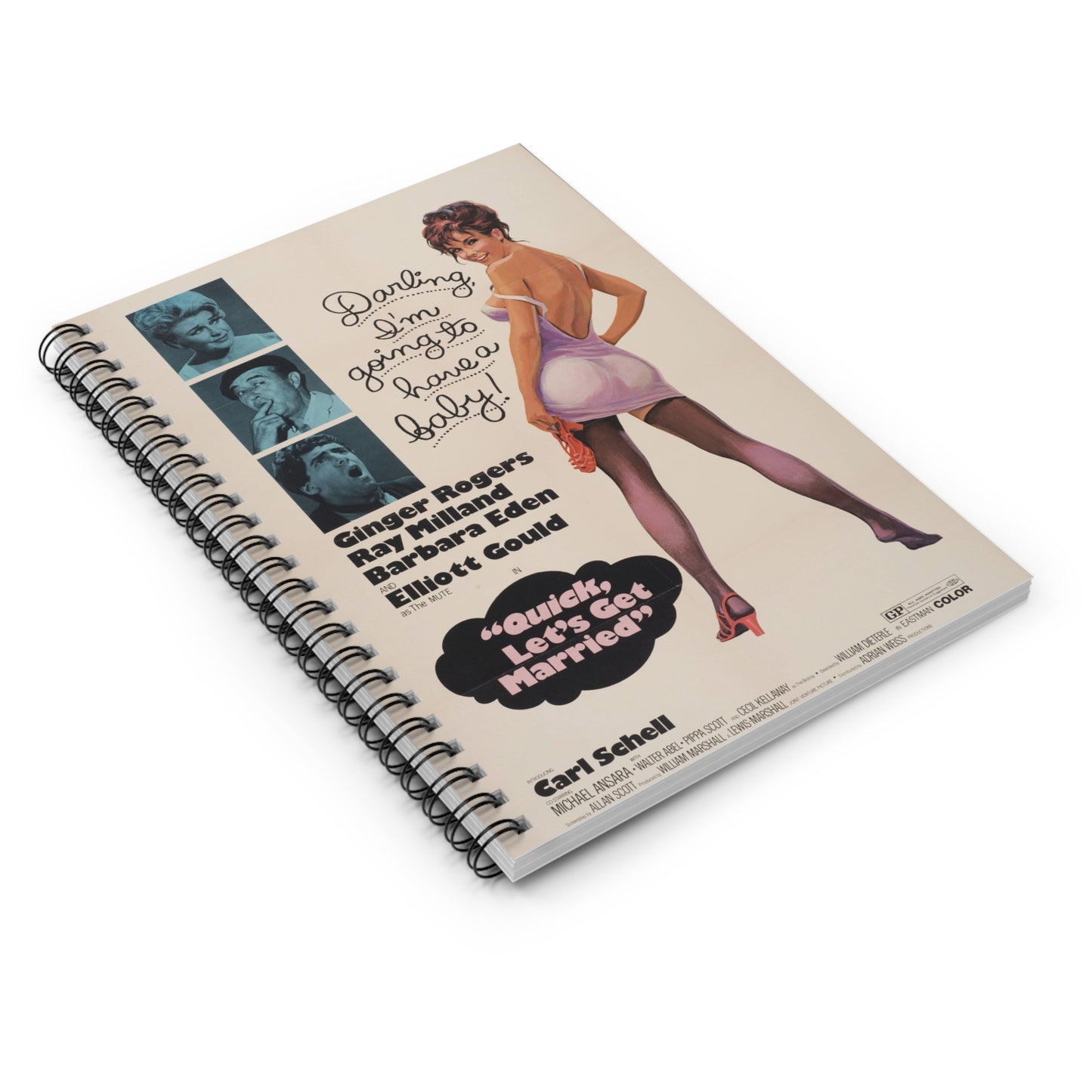 Quick, Let's Get Married - Vintage Movie Poster Notebook