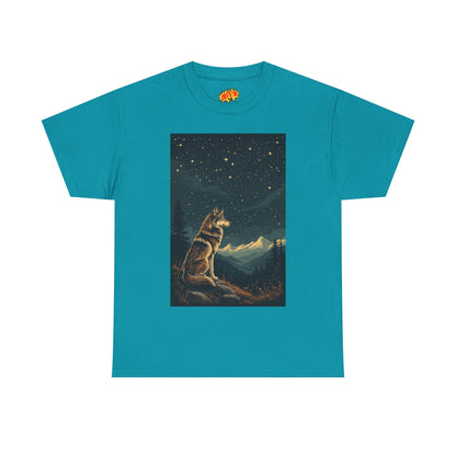 Mountain Wolf with Starry Night T-Shirt