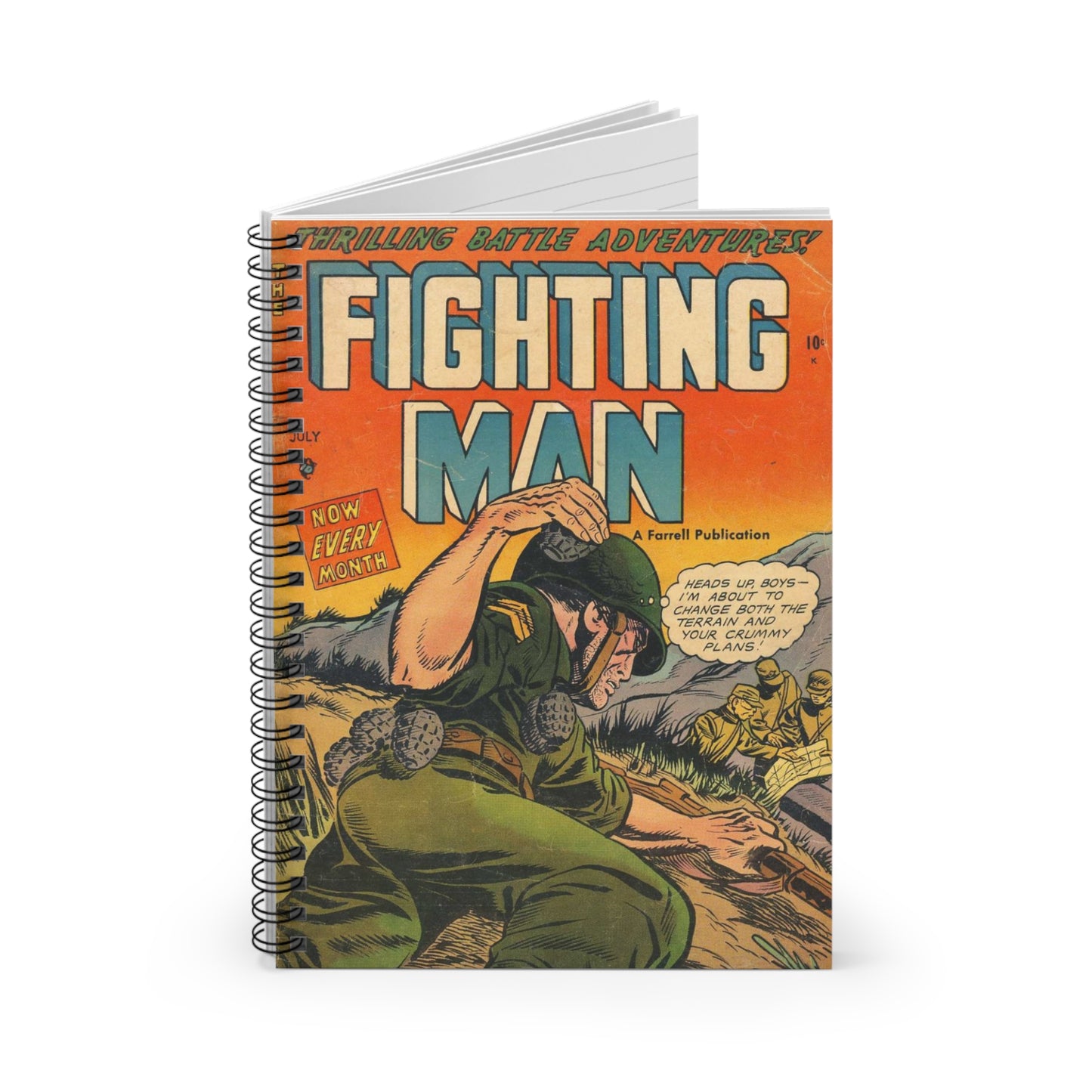 The Fighting Man July Comic Book Cover Notebook