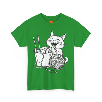 Happy Cat w/Noodles + Yarn Art Tee Shirt