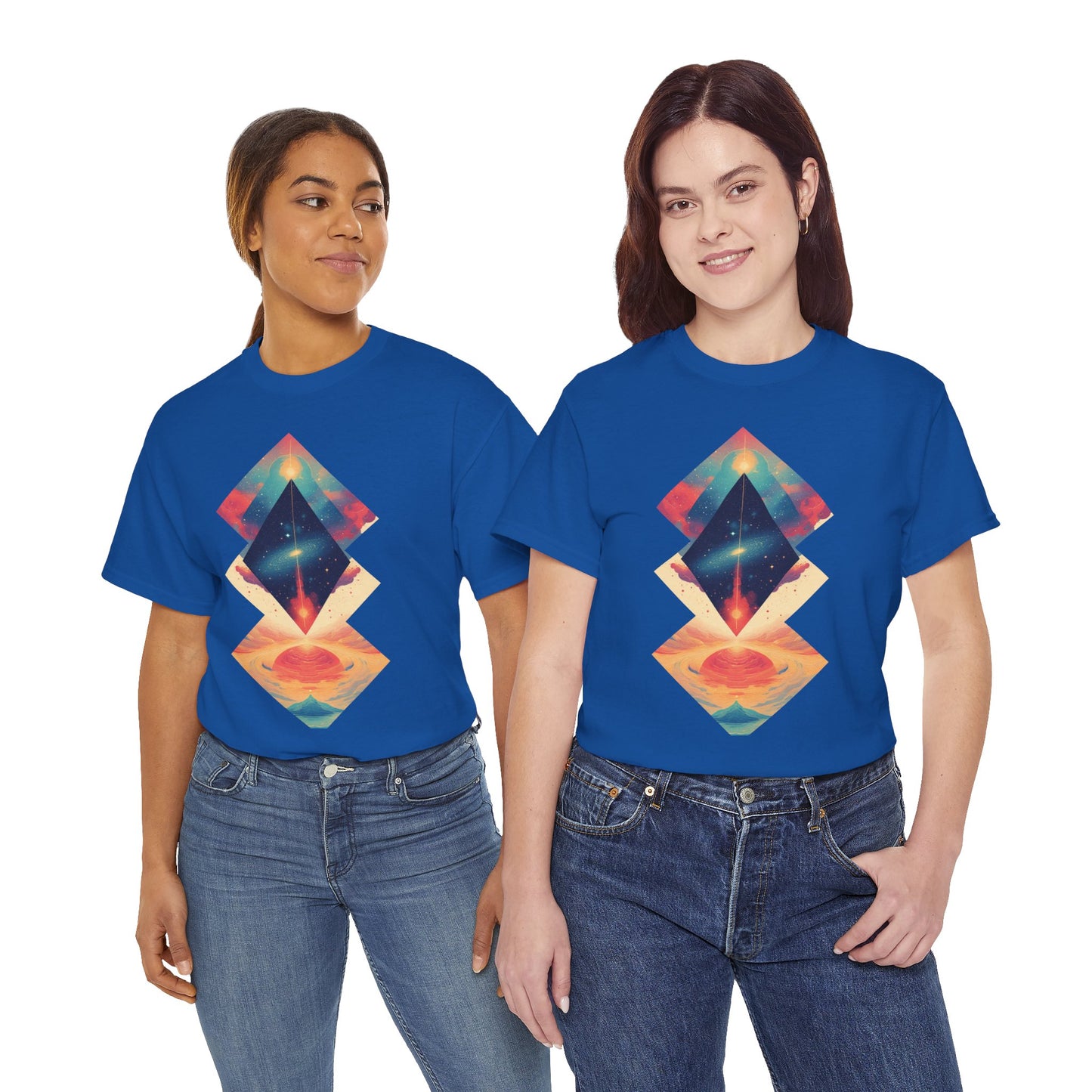 Geometric Shape Galaxy Graphic Space Art Tee Shirt *Multiple Colors*