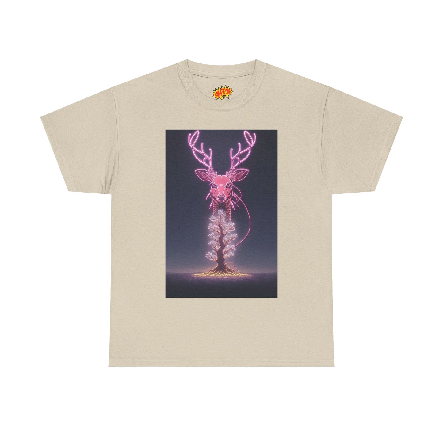 Electric Neon Deer Tree Cotton Tee Shirt *Multiple Colors*