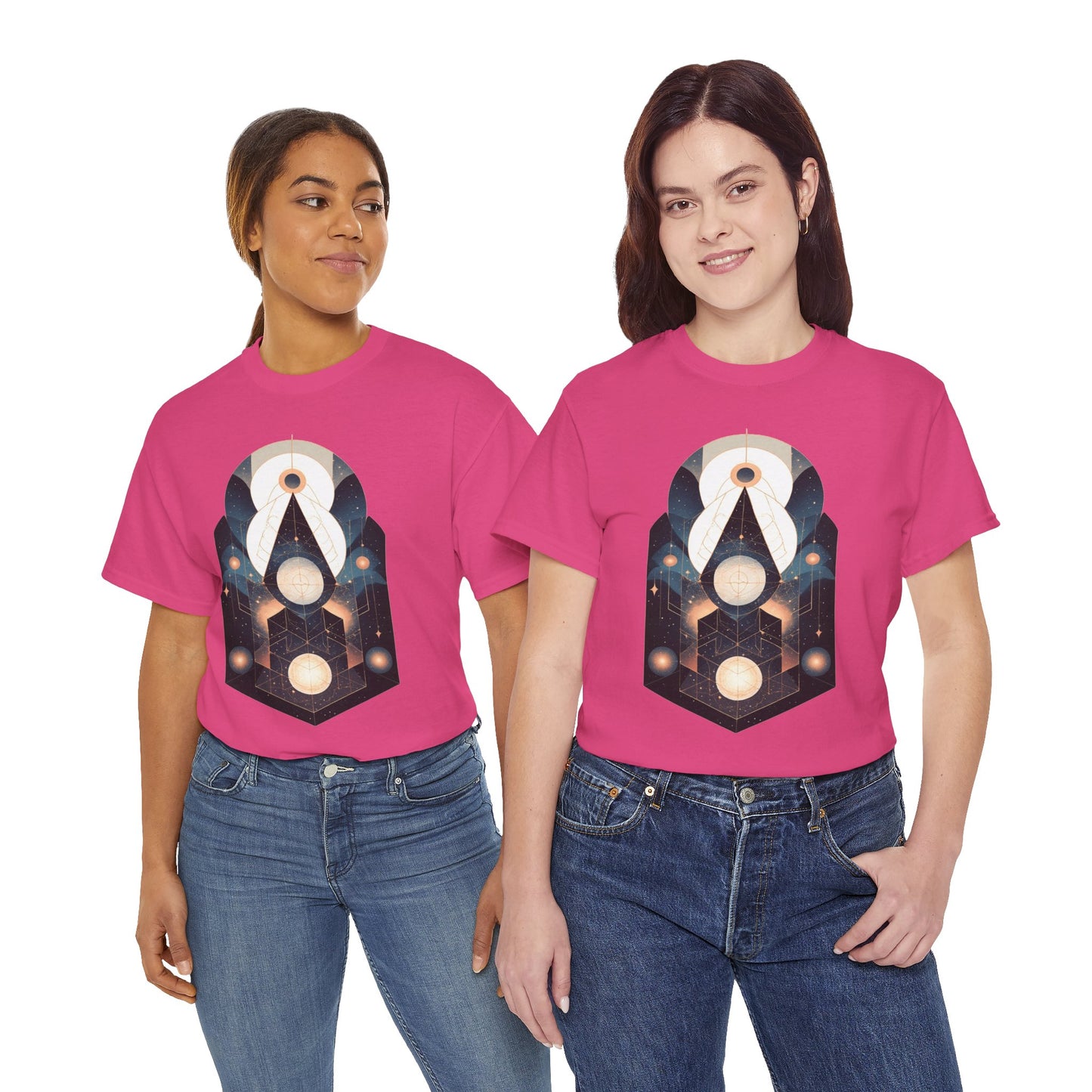 Geometric Space Art Pattern Graphic Tee Shirt *Multiple Colors*