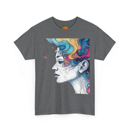 Face w/Color Hair Graphic Art Tee Shirt