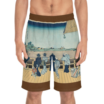 The Sazai Hall by Hokusai Men's Board Shorts