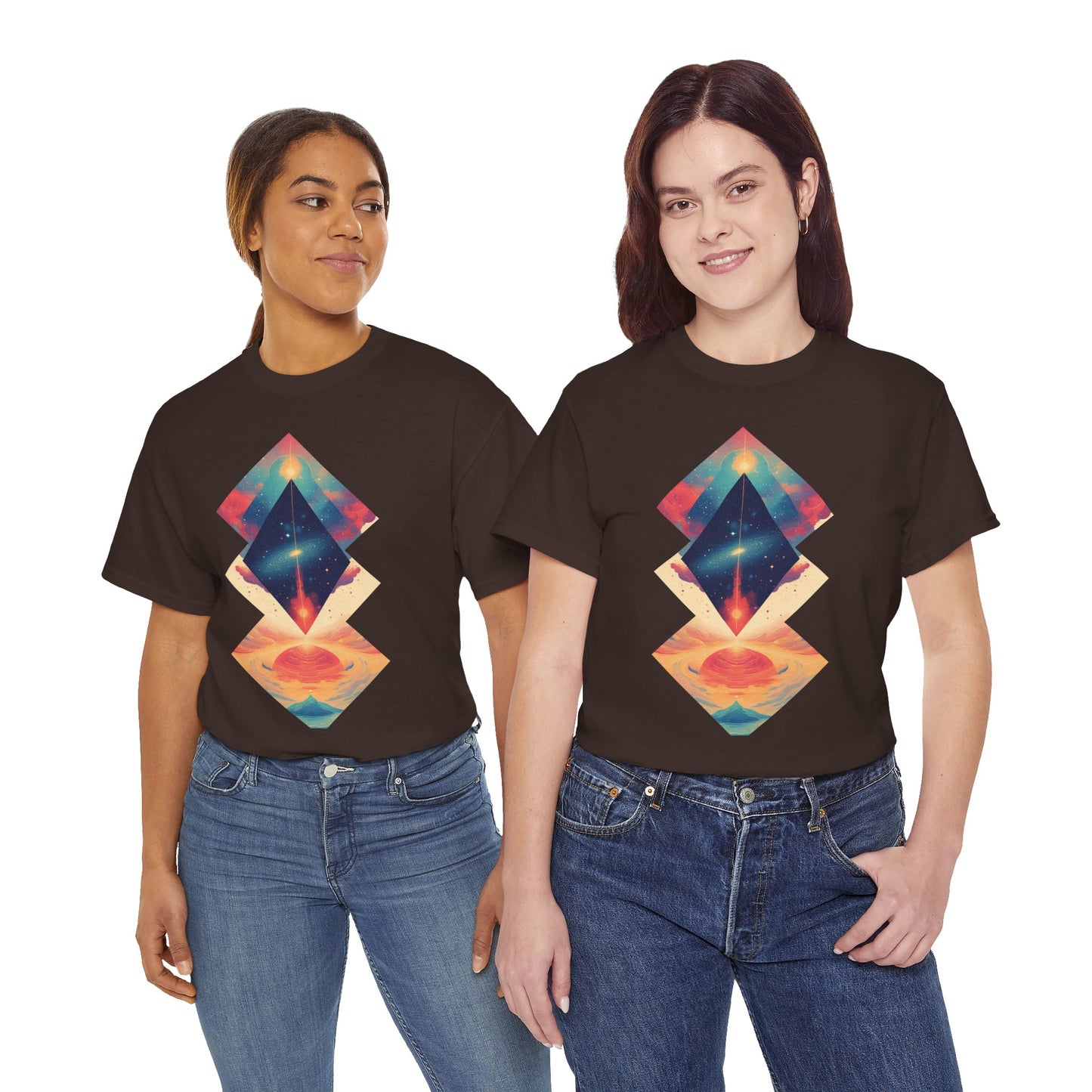 Geometric Shape Galaxy Graphic Space Art Tee Shirt *Multiple Colors*