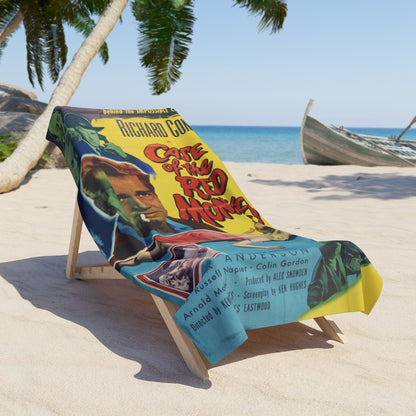 Case of the Red Monkey Movie Poster Beach Towel | Retro Movie Poster Art Towel