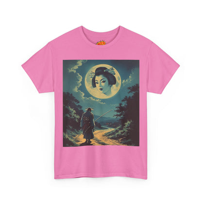 Travelling Samurai w/Full Moon Geisha Woman T-Shirt