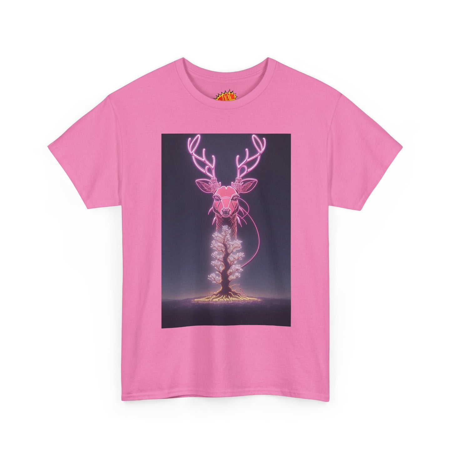 Electric Neon Deer Tree Cotton Tee Shirt *Multiple Colors*