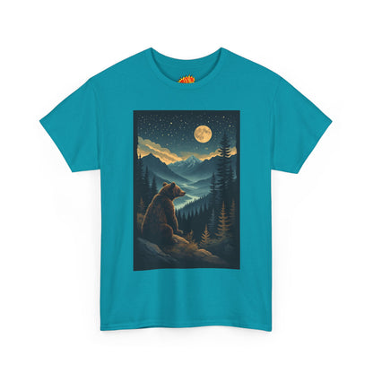 Sitting Grizzly Bear Full Moon Scene T-Shirt