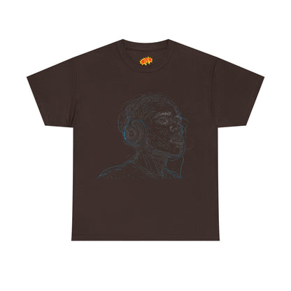 Line Drawing Portrait Graphic Music Art Tee Shirt