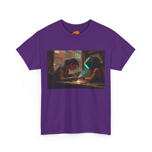 Cyberpunk Repair Shop Welding Scene T-Shirt *Multiple Colors*