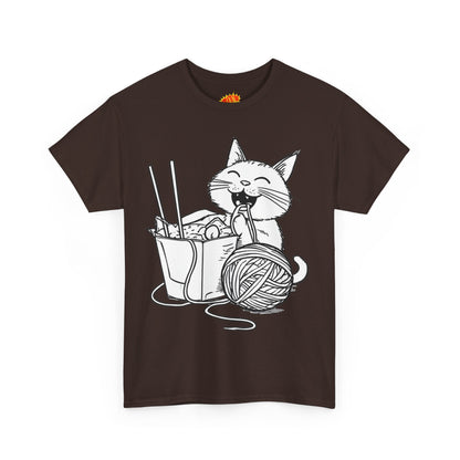 Happy Cat w/Noodles + Yarn Art Tee Shirt