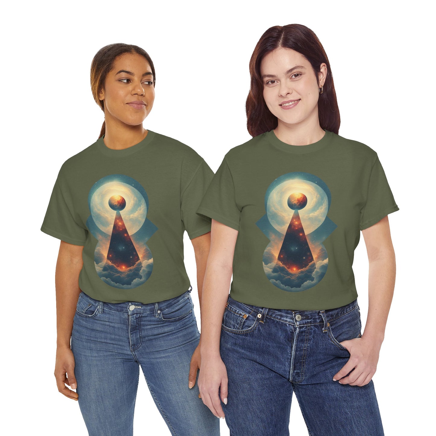 Geometric Galaxy Graphic Space Art Tee Shirt *Multiple Colors*
