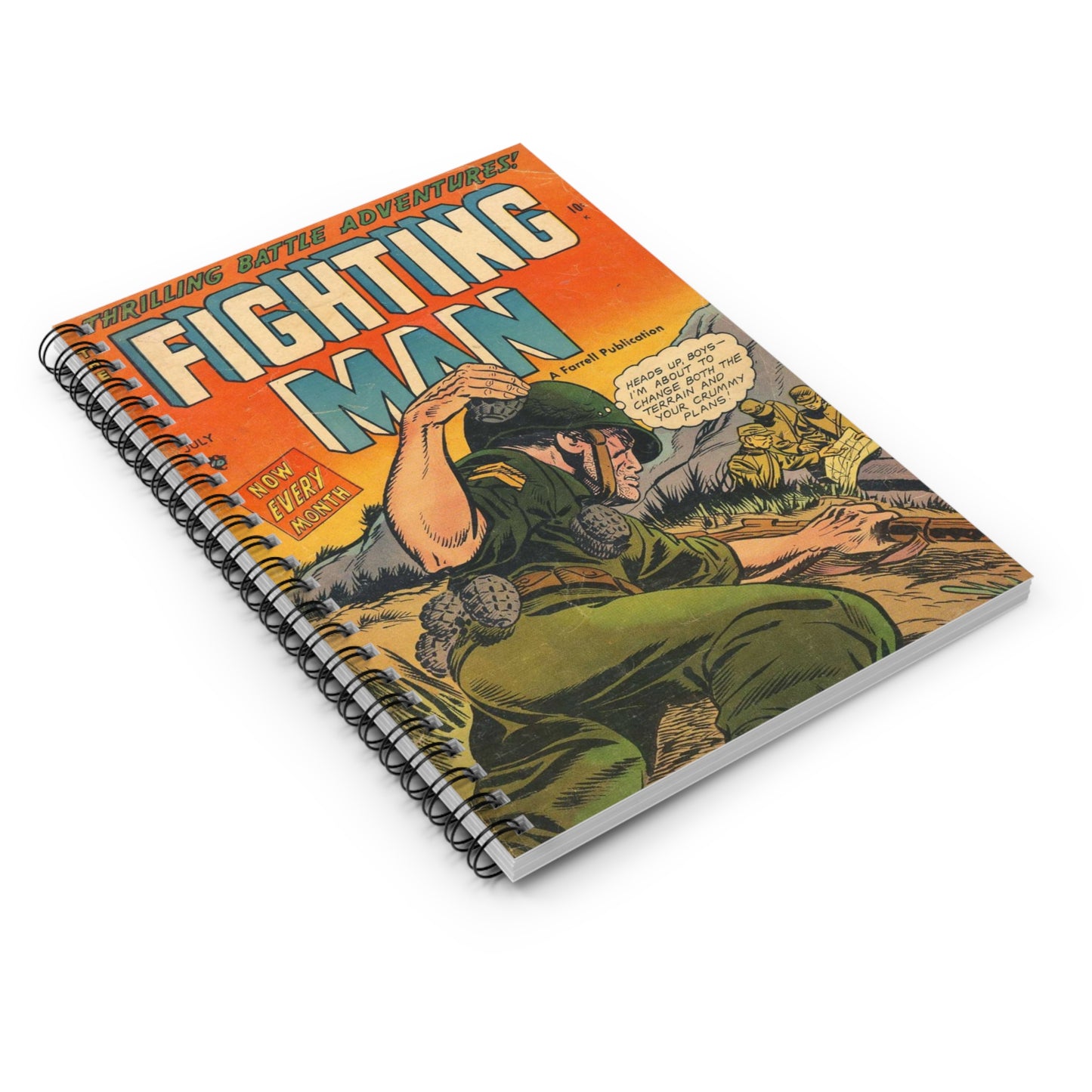 The Fighting Man July Comic Book Cover Notebook