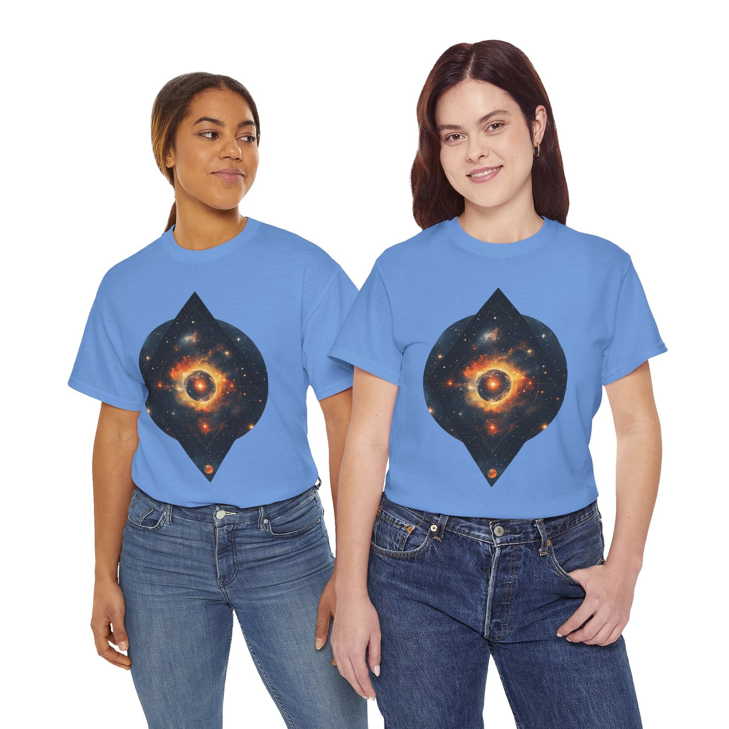 Rounded Diamond Shape Nebula Graphic Space Art Tee Shirt *Multiple Colors*