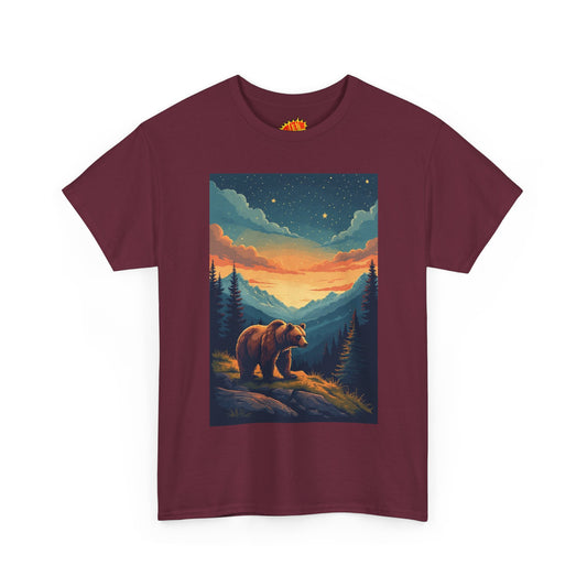 Vintage Style Grizzly Bear Mountain Valley T-Shirt *Multiple Colors*