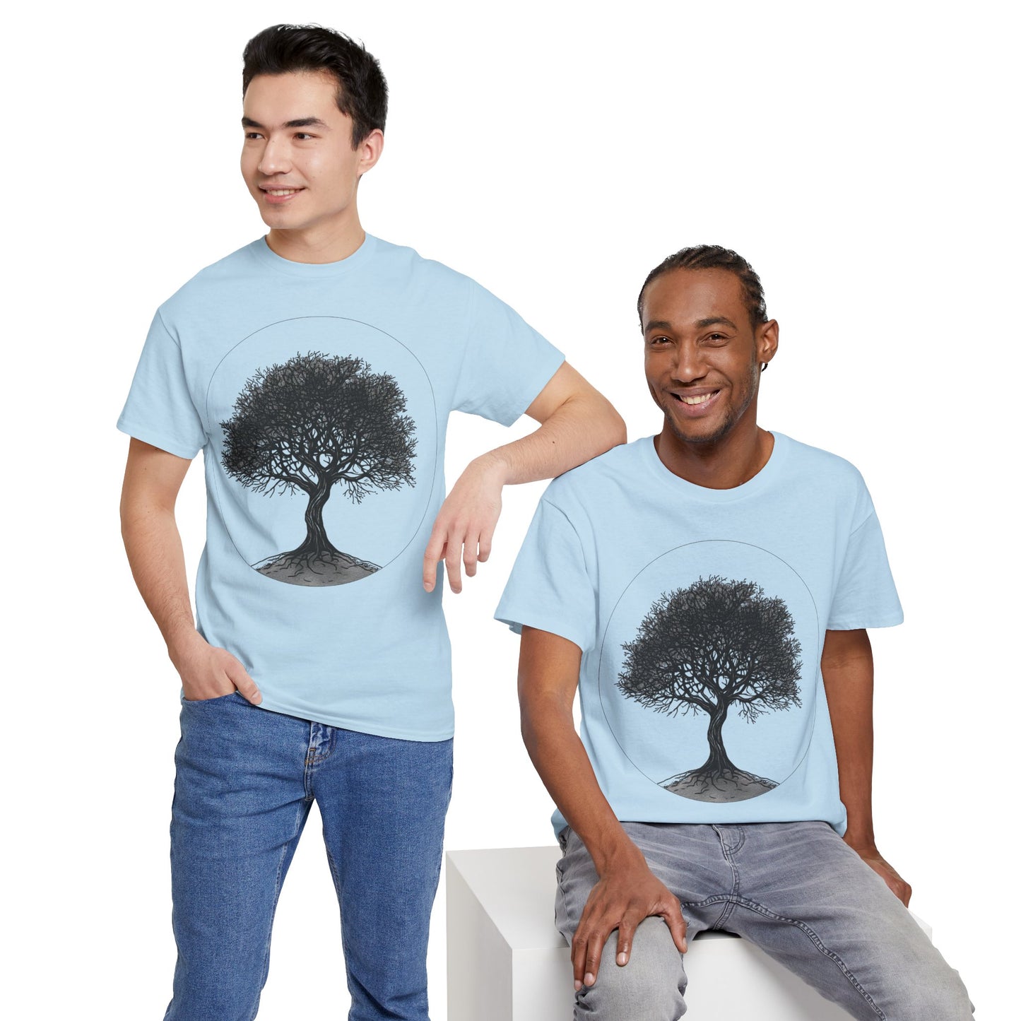 Circle Tree Sketch Drawing Graphic Art Tee Shirt *Multiple Colors*