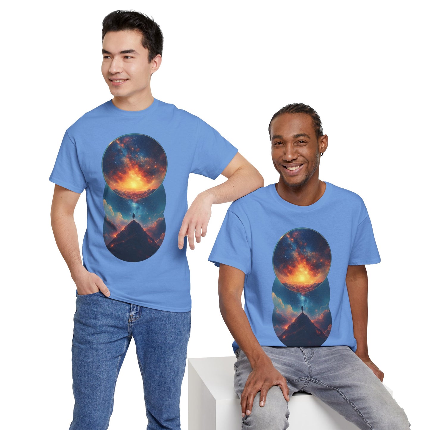 Round Cosmic Galaxy Graphic Art Tee Shirt *Multiple Colors*