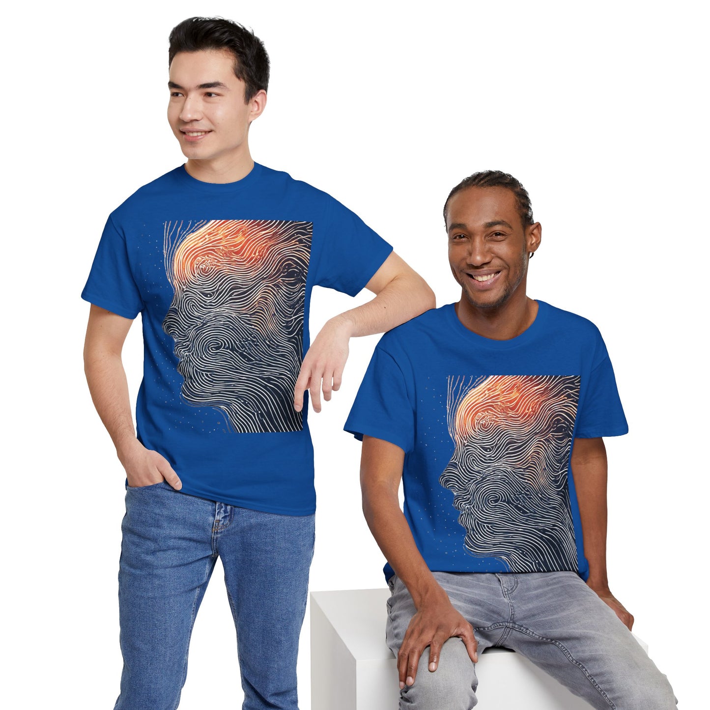 Line Drawing Face Graphic Art Tee Shirt *Multiple Colors*