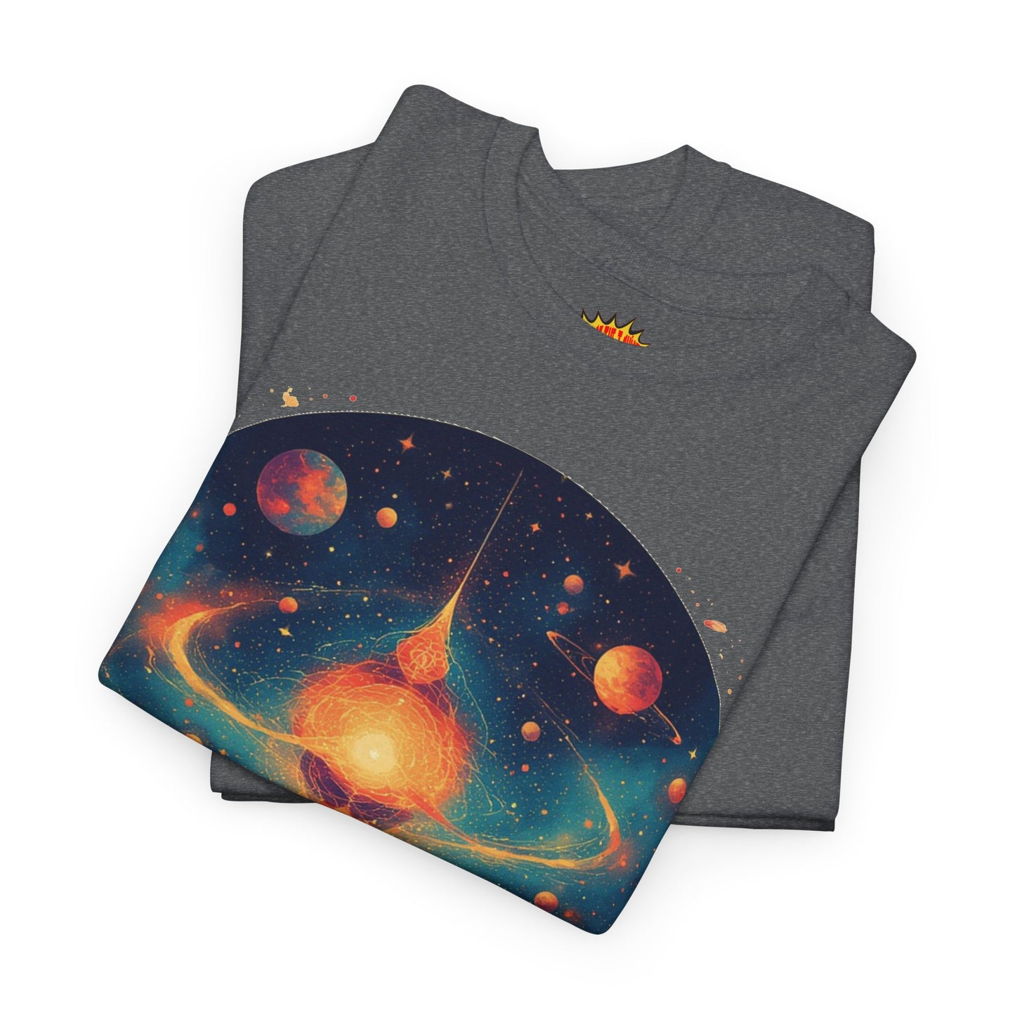 Round Galaxy w/Planets Graphic Tee Shirt *Multiple Colors*