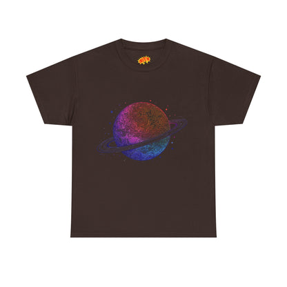Space Art Ringed Planet Graphic Tee Shirt