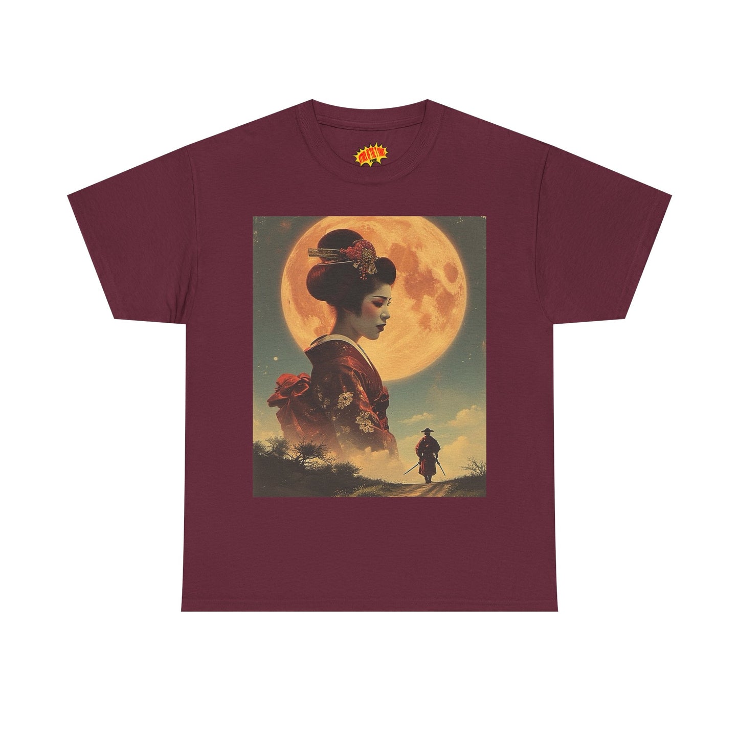 Geisha & Samurai w/Blood Moon T-Shirt *Multiple Colors*