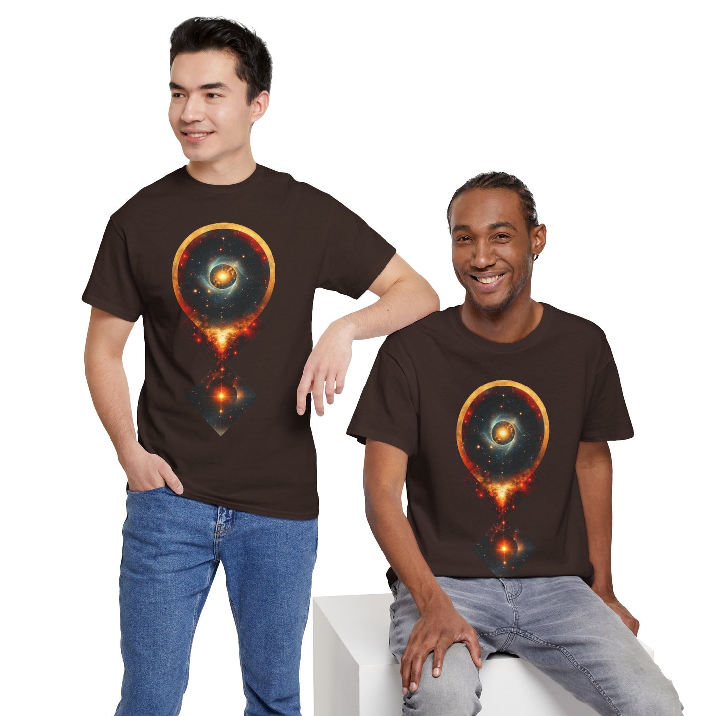 Geometric Space Nebula Graphic Art Tee Shirt *Multiple Colors*