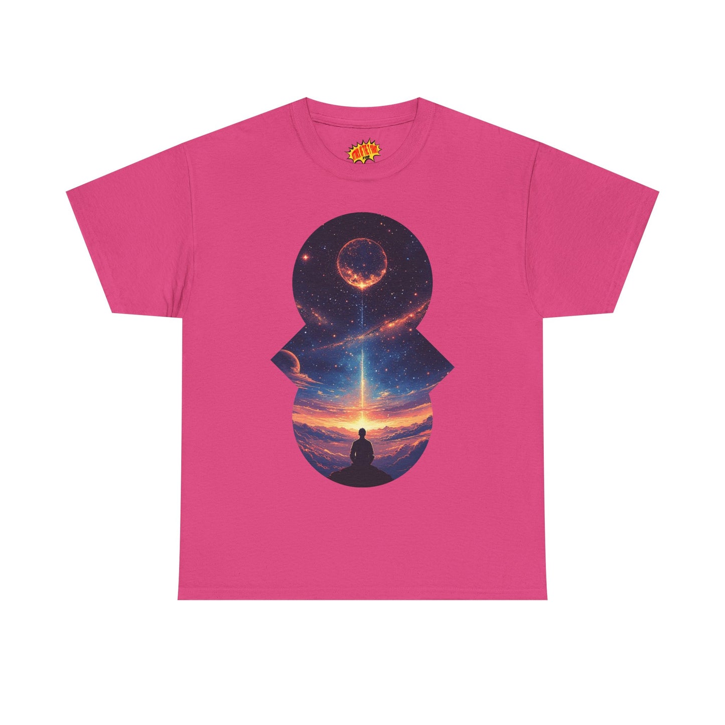Cosmic Meditation w/Planet Space Graphic Art Tee Shirt *Multiple Colors*