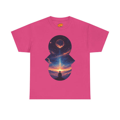 Cosmic Meditation w/Planet Space Graphic Art Tee Shirt