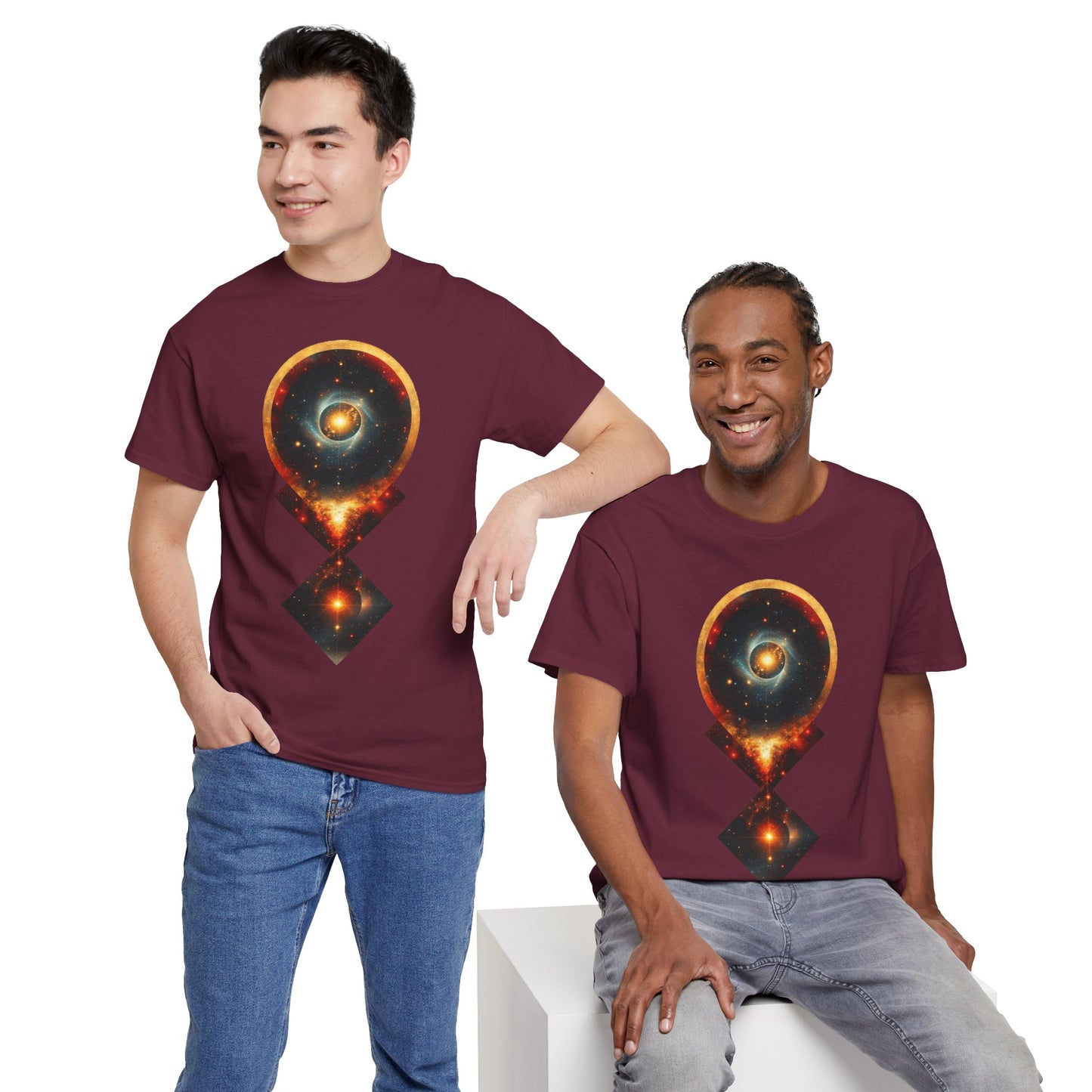 Geometric Space Nebula Graphic Art Tee Shirt *Multiple Colors*