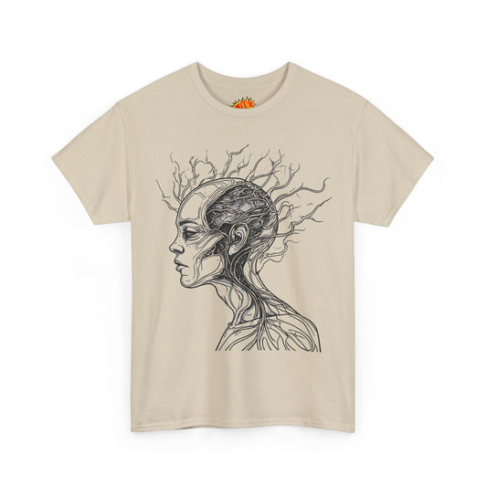 Anatomy Line Drawing Face Graphic Art Tee Shirt