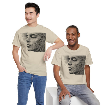 Face Line Drawing Portrait Graphic Art Tee Shirt