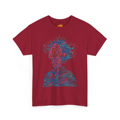 Line Drawing Multicolor Human Graphic Art Tee Shirt