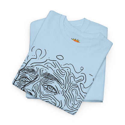Human Face Line Drawing Portrait Graphic Art Tee Shirt