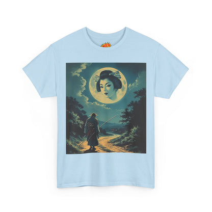Travelling Samurai w/Full Moon Geisha Woman T-Shirt