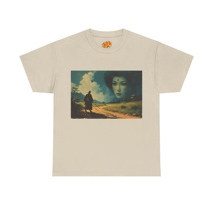 Walking Samurai w/Sky Geisha Woman T-Shirt