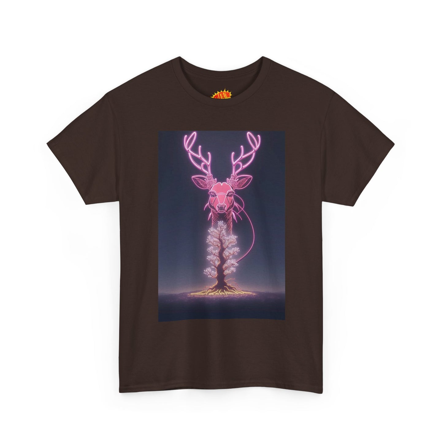 Electric Neon Deer Tree Cotton Tee Shirt *Multiple Colors*