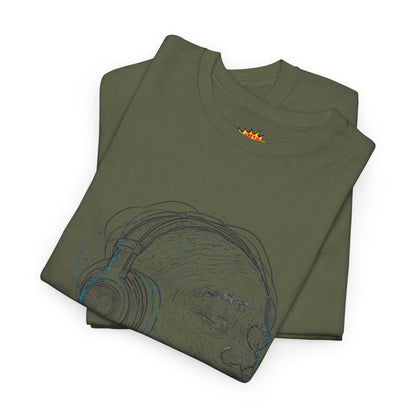 Line Drawing Portrait Graphic Music Art Tee Shirt