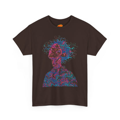 Line Drawing Multicolor Human Graphic Art Tee Shirt