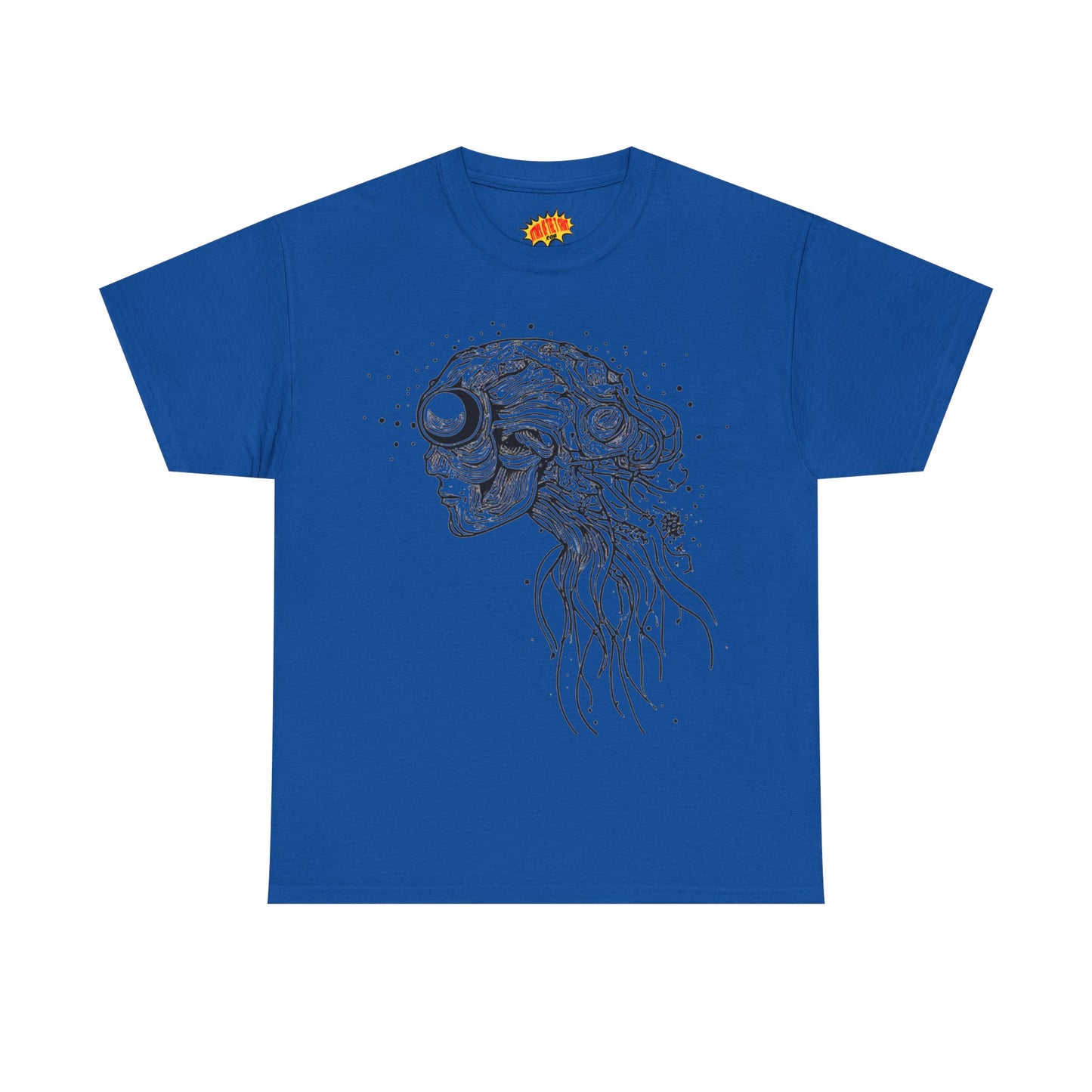 Humanoid Line Drawing Face Graphic Art Tee Shirt *Multiple Colors*