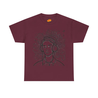 Line Drawing Portrait Graphic Music Art Tee Shirt